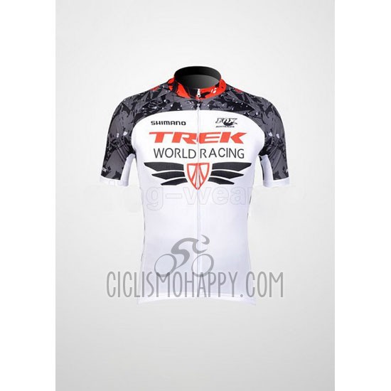 Trek Cycling Jersey Bib Short 2012 Short Sleeve White and Gray